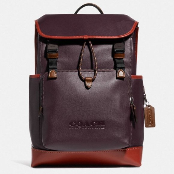 Coach League Flap Backpack In Colorblock - Picture 1 of 10